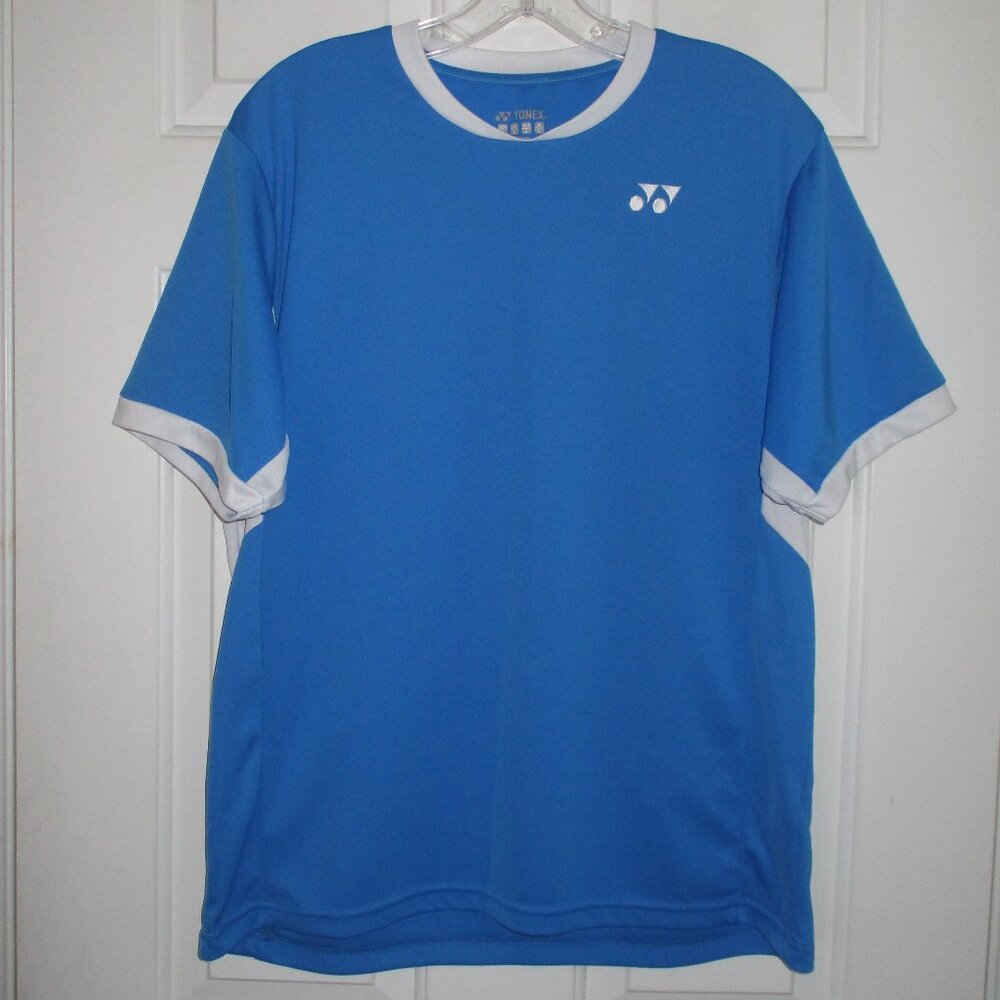 Yonex Mens S/S Blue Crewneck Tennis Shirt - Size Small